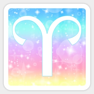 Aries Horoscope Zodiac Unicorn Sparkle Square Monogram Sticker